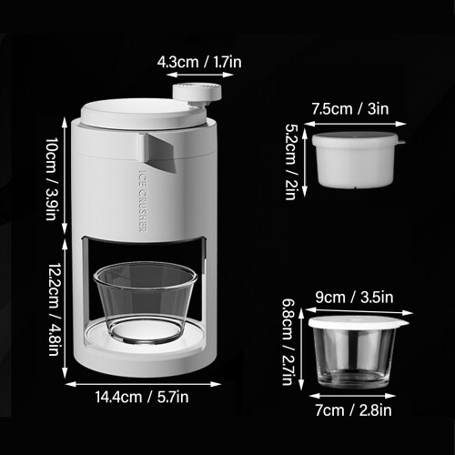 Râpe à glace manuelle 40Cr13 gobelet transparent 7x6.8x9 cm 1
