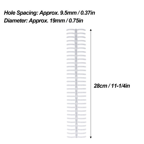 A4 B5 Plastic Binding Combs 19mm 30 Ring 150 Sheets Capacity Transparent 1