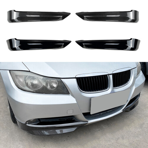 For  3 Series E90 E91 Pre 320I 330I 2005-2008 Front Bumper Lip Angle Diffuser Splitter Spoiler Protector Glossy Black 2