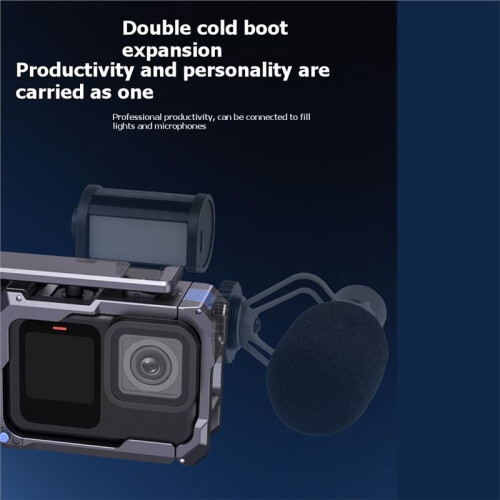 Hand Grip Aid Remote Control Kit Rabbit Cage for  13 12 11 Dual Cold Shoe Adapter Vlog Handle Stabilizer Mount A 2