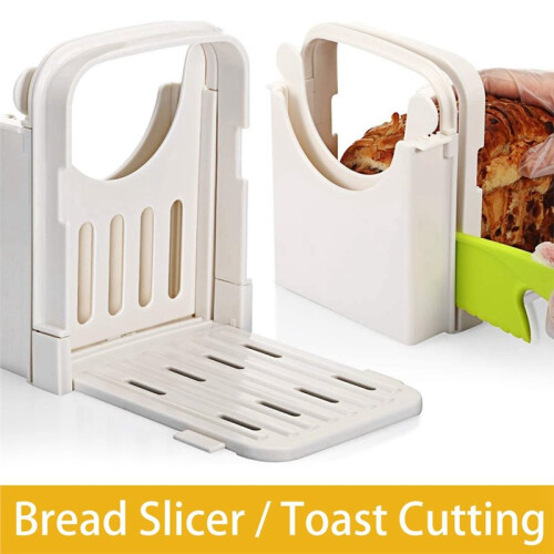 Foldable Bread Slicer Toast Slicer Tool Adjustable Toast Loaf Slicing Machine Bread Cutting Guide for Homemade Bread 2