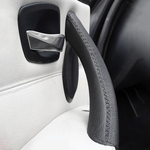 2X Door Handle Cover Leather Door Panel Handle Pull Trim Cover for - 3 Series 2005-2012 E90 E91 Black Left 2