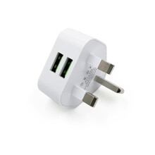 3PCS USB Plug UK Dual USB Charger Plugs Adaptor 12W 3 Pin Mains Charge 5V 2A Adaptor