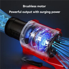 Souffleur Turbofan Sans Fil pour Batterie pour 20 V, 40 000 Tr/Min, 1 200 W, Séchoir à Feuilles Sans Fil pour Terrasse et Déneigement