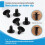 100 Pcs Car  Push Type Black Plastic Rivets Fastener 6mm Hole 5