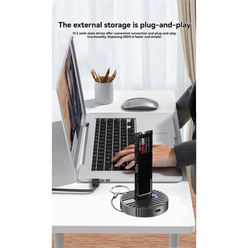 External SSD Hard Disk Dock NVMe Protocol 10Gbps USB C Enclosure Mobile Hard Drive Base 2