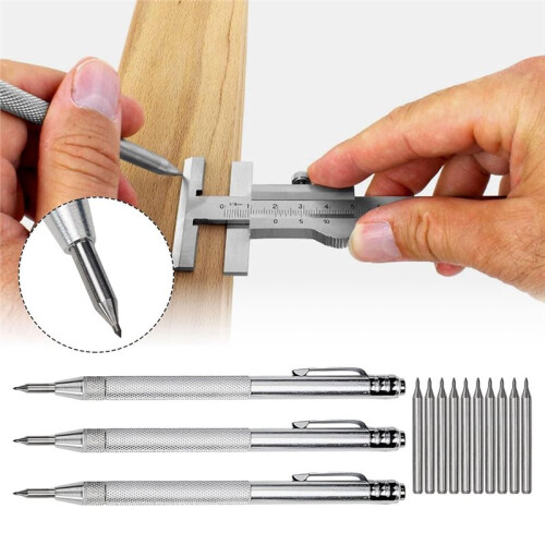 13PCS Carbide Scriber,Engraving Scriber Kit Carbide Tip Glass Metal Ceramic Stainless Steel Etching Pen Replacement Tips 1