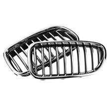 2Pcs Car Front Hood Kidney Grille Grill Mesh Chrome Racing Grills for 5 Series F10/F11 M5 520I 523I 2014-2017