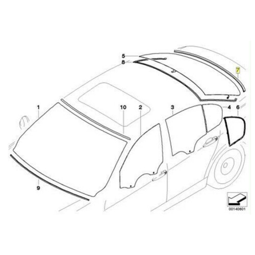 Rear Window Windshield Moulding Seal 51317138664 for - 3 Series E90 2