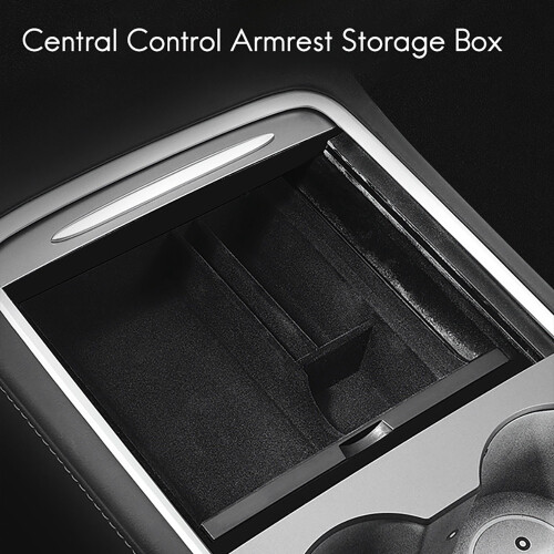 for  Model 3/Y Interior Accessories Car Central Armrest Storage Box Center Console Flocking Organizer Containers 1