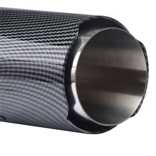 Car Modification Carbon Fiber Tailpipe 63-89mm Stainless Steel Tailpipe Adjustable Elbow ABS Plastic Shell Tailpipe 2