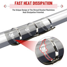Titanium Pipe Shield 6x12Inch Exhaust Heat Shield, Design Heat Protection to 1350F, Protects Heat Sensitive