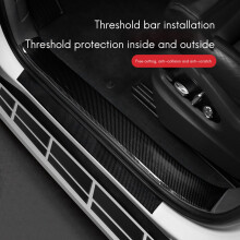 Car Carbon Fiber Door Sill Strip, Door Anti-Collision Strip, Anti-Stepping Protection, Modified Welcome Pedal C