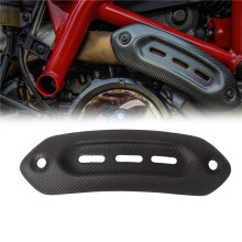 2X Echt Carbon Fiber Motorradzubehör Auspuffabdeckung Schutz Hitzeschild für  Hypermotard 950 939 821 RVE SP