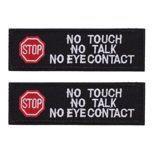 4Pièces Patch 'Ne Pas Toucher' Brodé Noir Pour Harnais Service 1