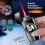 (White) Smart Voice Control Windproof Lighter - Metal Spinning Fidget Lighter with LED Lights, 4 Ignition Modes Refillable Lighter Gift for Men 4