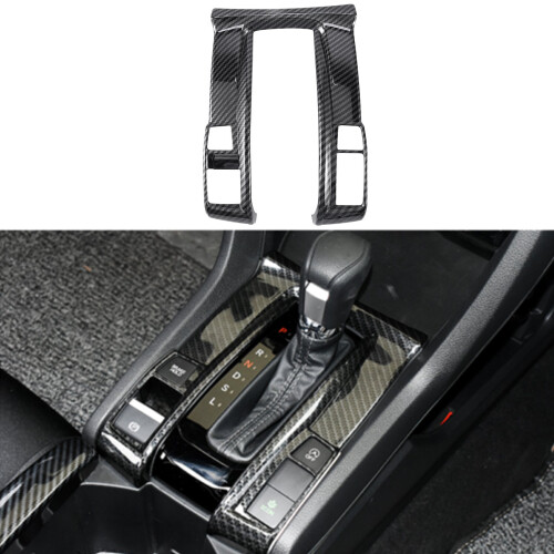 Carbon Fiber Center Console Gear Shift Panel Frame Cover Trim for   2016-2019 LHD 2