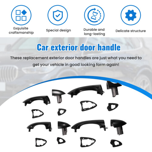 1Set Front Rear Left Right Exterior Door Handle Kit for  X5 E53 2000-2006 2