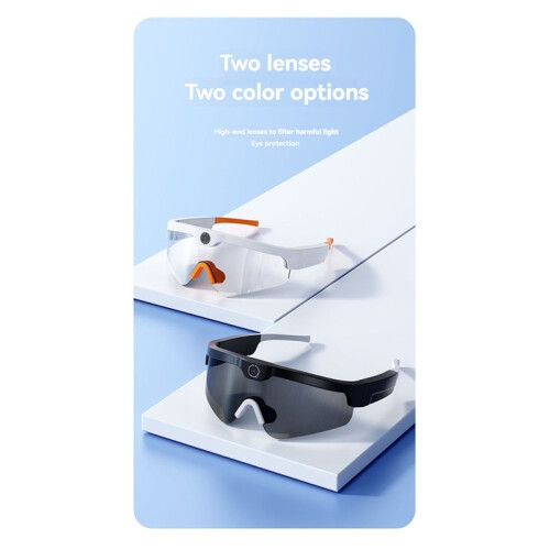Sports Sunglasses Camera Support Calling, Polarized Sports Glasses Camera White Frame Transparent 2