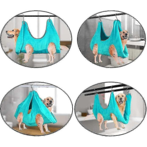 （Blue-L）Nail trimming restraint for pets with hammock design 2