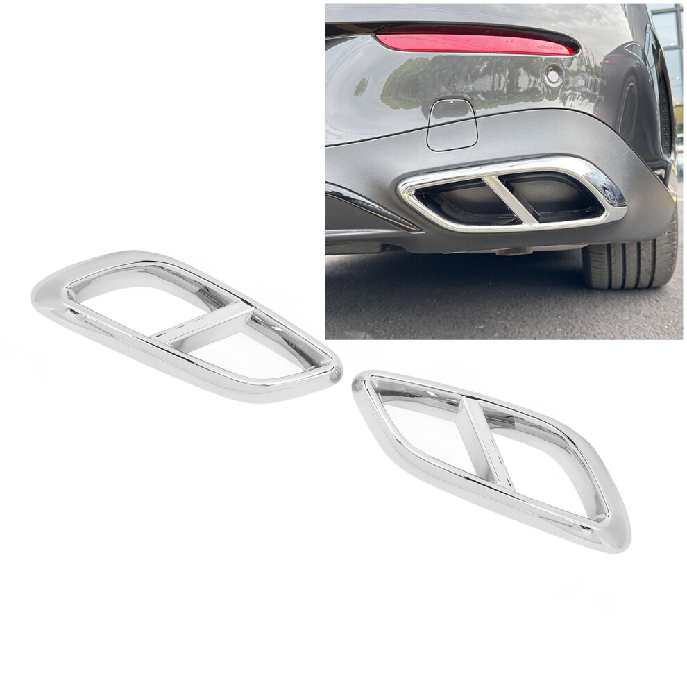 Car Exhaust Pipe Muffler Cover For Benz C236 Amg-Line 2024+ Silver 8371390983733