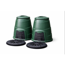 2 x 330L Green Composter Bins with Base Plates