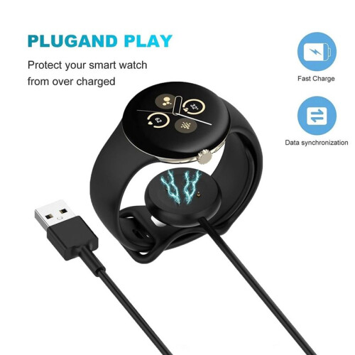 2 Pack USB-A + Type-C Charging Cable for  Pixel Watch 2 Charger,  Watch Charger Cable for  Ace LTE 2