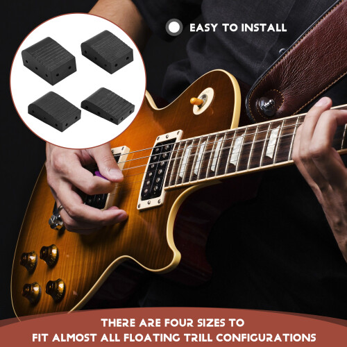 Guitar Floating Tremolo Blocks 4 Sizes Wood Guitar Floating Tremolo Wedge Multifunctional String Changing Tools 2