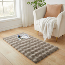 (60x110cm (2ft x 3.7ft), Mocha) Bubble Rug Thick Non Slip Soft Fluffy Faux Fur Carpet 7cm Pile Height Bedroom Livingroom Rug