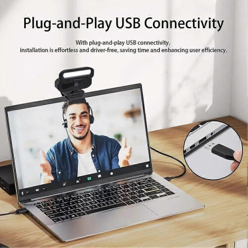 4K 60FPS Live Webcam USB Autofocus Camera PC Draaibare Microfoon Invullicht Streaming Camera voor PC Laptop 2
