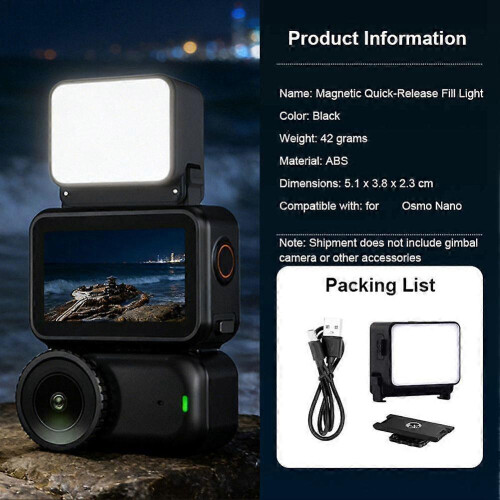 Φως πλήρωσης για DJI Osmo Nano, Μαγνητικό αδιάβροχο φως LED IPX4, Φορητό φως φωτογρα 2