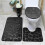 3-teiliges Set rutschfester Badezimmermatten, Grau 5