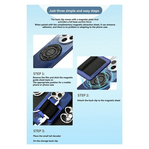 Phone Magnetic Decoder Pocket Storage Case Double-Pocket Elastic Magnetic DAC Headphones Case PU Portable Storage Bag 2