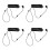 8Pcs Retractable Pen Holder Black Nylon Silicone Elastic Office Tether 7