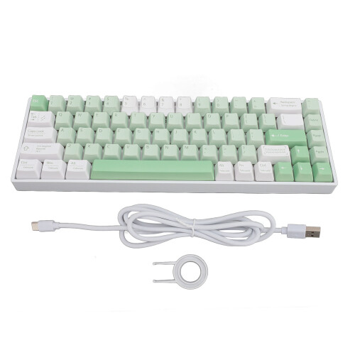 68-Key Wireless RGB Mechanical Keyboard 3000mAh White 60% Compact 1