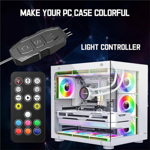 ARGB Controller Kit with 17 Key Remote Control, RGB PC Fans Controller ...
