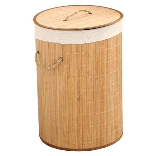 Bamboo Foldable Laundry Basket, Large Capacity 1
