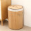Bamboo Foldable Laundry Basket, Large Capacity 5