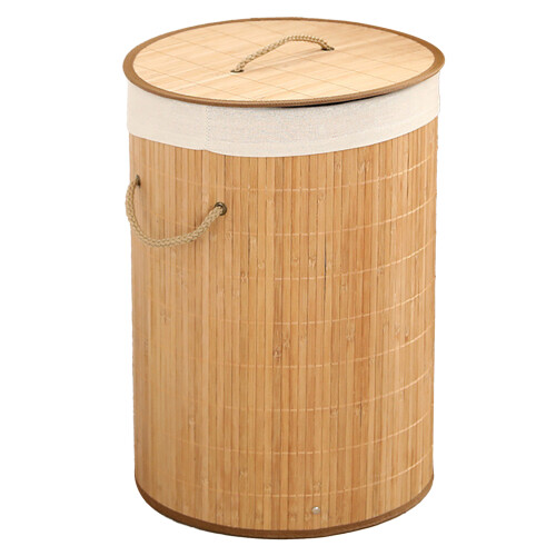 Bamboo Foldable Laundry Basket, Large Capacity 2