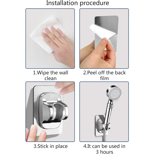 Adjustable Shower Bracket Rustproof Wall Mount with Height & Angle Control for Bathroom 1