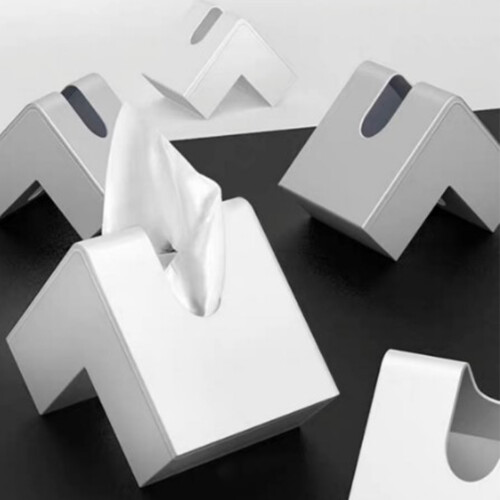 Witte plastic tissueboxhouder 2