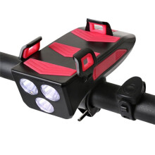 2000 MAh Bicycle Light Mobile Phone Holder Bicycle Front Light Mobile Phone Holder Power Bank Speaker Light Red
