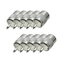10 StüCk Steckverbinder PL259 UHF-Stecker-LöTmittel für RG58 RG142 LMR195 RG400 Kabel Messing