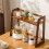 Cup Holder Storage Rack Desktop Doublelayer Coffee Cup Tea Set Storage Cup Rack Coffee Utensil Storage the Table Gift A 2