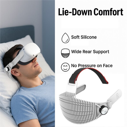 Adjustable Elite  Strap for Meta  Quest 2 VR Soft Silicone Support Comfortable Enhanced VR Accessories White 2