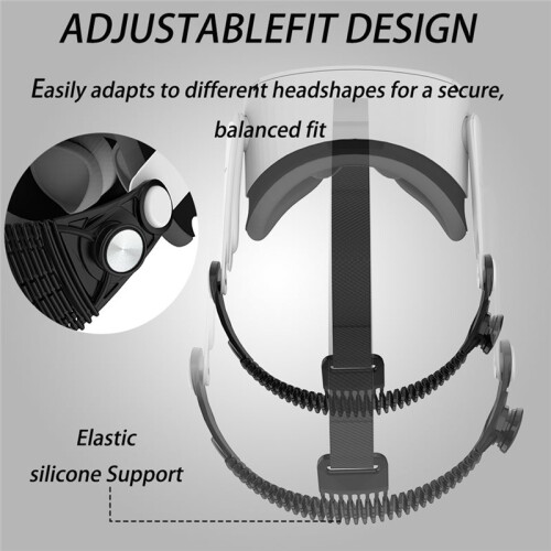 Adjustable Elite  Strap for Meta  Quest 2 VR Soft Silicone Support Comfortable Enhanced VR Accessories Black 1