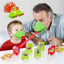 Frog Mask Wagging for Children Toys Funny Desktop Puzzle Card Licking Game Antistress Parent Child Interactive Toy