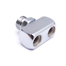 Diving Regulator Connected to Bcd3-Way Tee Connector 1X9/16-18 2A UNF to 2X3/8-24 UNF