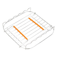Stainless Steel AirFryer Grill Rack 8 Inch Versatile Square Roasting Grill with Skewers Baking Tray AirFryers Holder