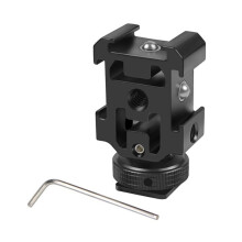 Triple Hot Shoe Mount Adapter Dual Screws Bracket Stand Holder for DSLR Camera for LED Video Microphone Flash Light,B